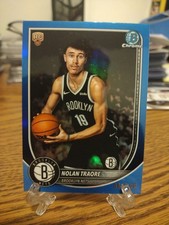 Topps 2025 Bowman Nolan Traore #19 Brooklyn Nets RC Blue 54/150 