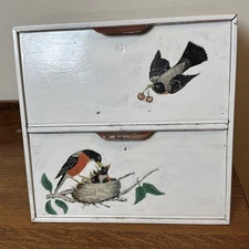 Vintage Maid of Honor Sears Bread Box Robins & Cherries Hand Painted Repainted