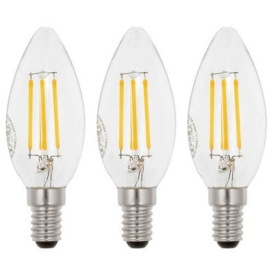 VITO E14 LED Filamentlampe C35 4W 540lm 6400K 240V 35mm 3 Stück