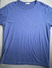 Alex Mill Shirt Womens Large Blue Slub Cotton Crewneck Short Sleeve Casual Tee