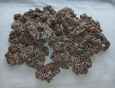 Leopard Print Fabric Cotton Hair Scrunchies in Beige Brown Black Lot of 34