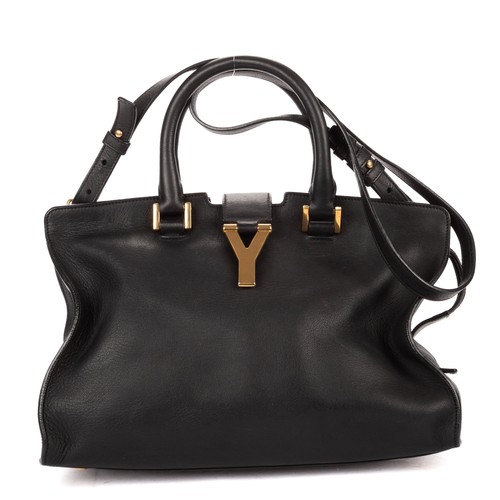 Yves Saint Laurent Mini Cabas Chyc Black Calfskin Leather Handbag
