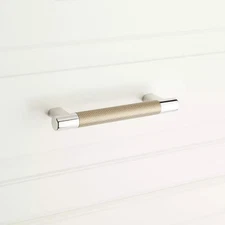 Signature Hardware Jerico 8″ Cabinet Pull Polished Nickel/Golden Champagne