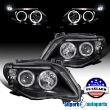 Fits 2009-2010 Toyota Corolla LED Halo Projector Headlights Left+Right Black