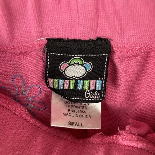 Bobby Jack Girls Sweatpants Pink Monkey Logo Vtg Y2K Size Small - Picture 4 of 9