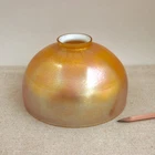 Antique Tiffany Studios 7" Favrile Glass Shade Signed LCT Gold Desk Floor Lamp