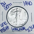 1940 BU UNCIRCULATED LIBERTY WALKING SILVER HALF DOLLAR AUTHENTIC U.S. MINT 7136