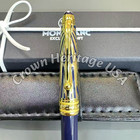 Bid MONTBLANC Meisterstuck 163 Fountain Pen Emerald Navy w/ Leather Pen Case — photo 3
