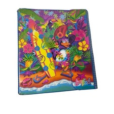 Vintage Lisa Frank Aloha Surfer Penguin 3 Ring Binder Stuat Hall HTF 1990