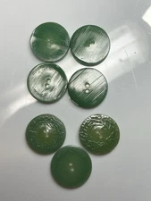Buttons 7 green 2 sets 2-hole round plastic flat 1 inch  set 4 set 3