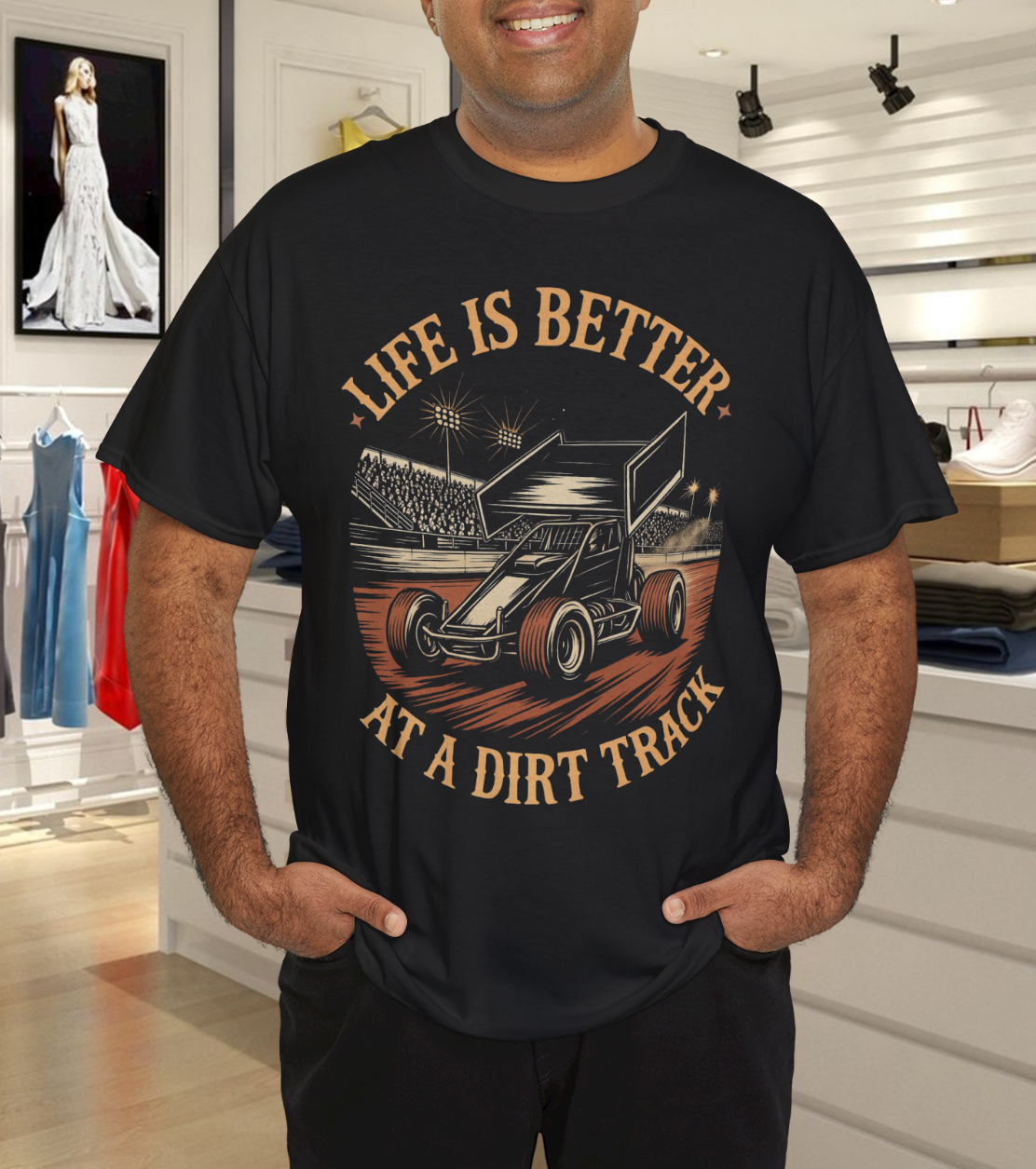Dirt Sprint Car Racing Racetrack Dirt Track Racing T-Shirt