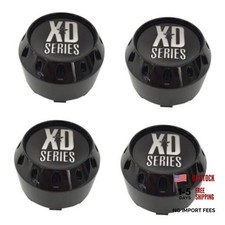 4 Pack KMC XD Series 464K106GB Gloss Black 6 Lug Center Caps