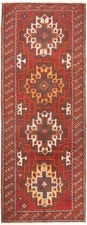 Vintage Hand-knotted Runner Rug 3'5" x 9'2" Traditional Oriental Wool Carpet