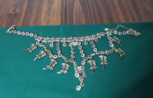 Zara Stuning Multi-Crystal Fringe Bib  Runway Necklace