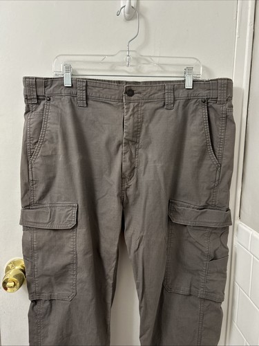 Levis Cargo Pants Mens Sz 38x32 Gray White Tab Jeans Tapered Denim Pockets - Picture 2 of 13