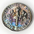 1961 Roosevelt Dime Mint Set Break Rainbow Toned Gem BU