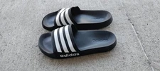 adidas Men's Adilette Slides/Sandals, Black&White, Size 8, Pre-Owned!