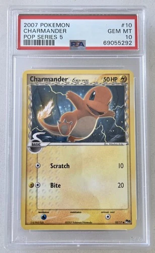2007 CHARMANDER POP SERIES 5 10/17 PSA 10 GEM MINT DELTA SPECIES POKÉMON