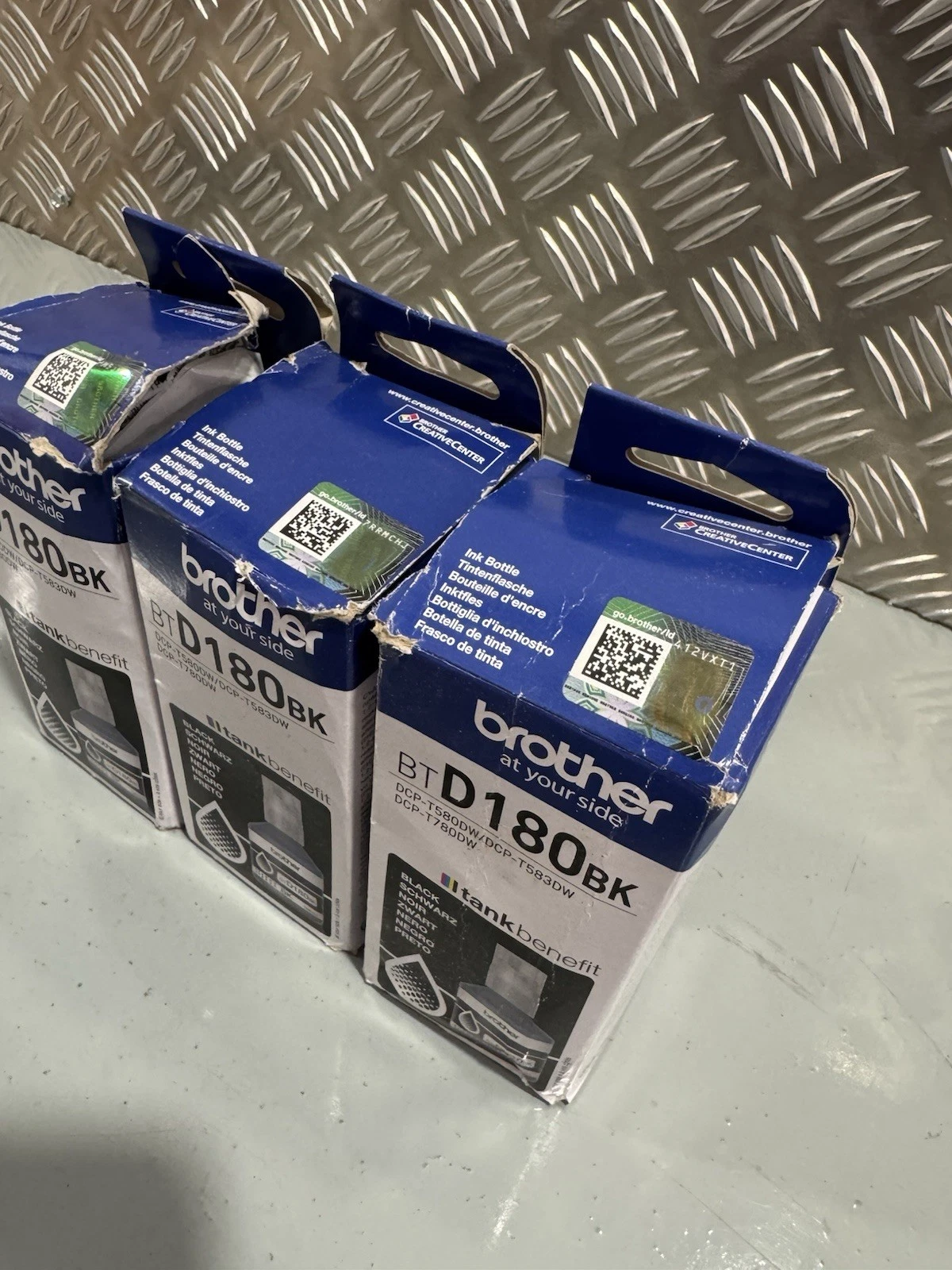 3x Bottles of Genuine Brother BTD180BK Black Ink Bottle Brand New Exp 2028 3