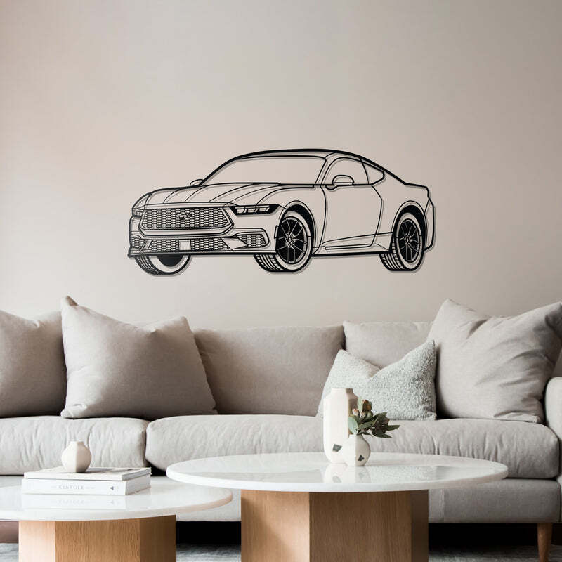 3D Acrylic Metal Mustang Silhouette Wall Art for Home Decor-image