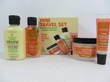 HEMPZ SWEET PINEAPPLE  HONEY MELON MINI TRAVEL SET WASH, SCRUB, MOISTURIZER,LIP