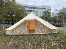 6 Persons Canvas Wall Tent Bell Tent Yurt Tent for Camping Outdoor 2 Room