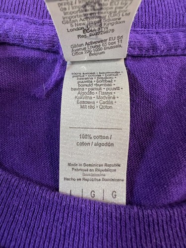 Gildan Heavy Cotton T-Shirt Men Size L Blue 100% Cotton Short Sleeves Crew Neck - Picture 5 of 8