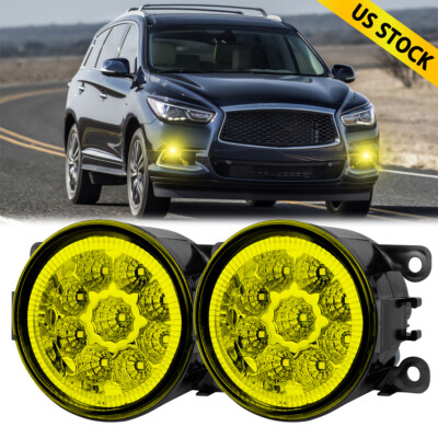 Pair Bumper LED Fogs Driving Lamps For 2014-2020 Infiniti Q50 QX60 QX80
