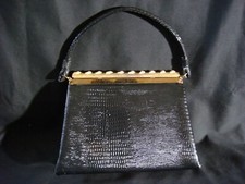 After Five Vintage Vinyl Clutch Handbag with Attached Satin Coin Purse