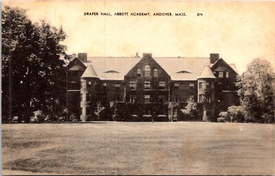Postcard Draper Hall Abbott Academy Andover Massachusetts D128