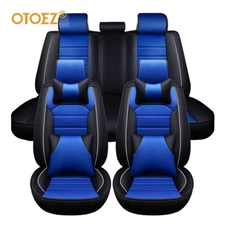 Luxury Leather 5 Seats Car Seat Covers Front Rear Full Set Cushion Universal Fit