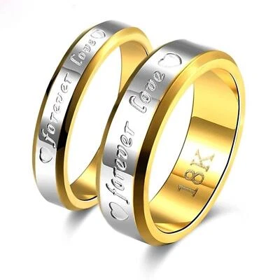 Ring Gold Silber 750 Gold 18 Karat vergoldet Damen Herren Verlobungsring R2555S - Bild 1 von 3