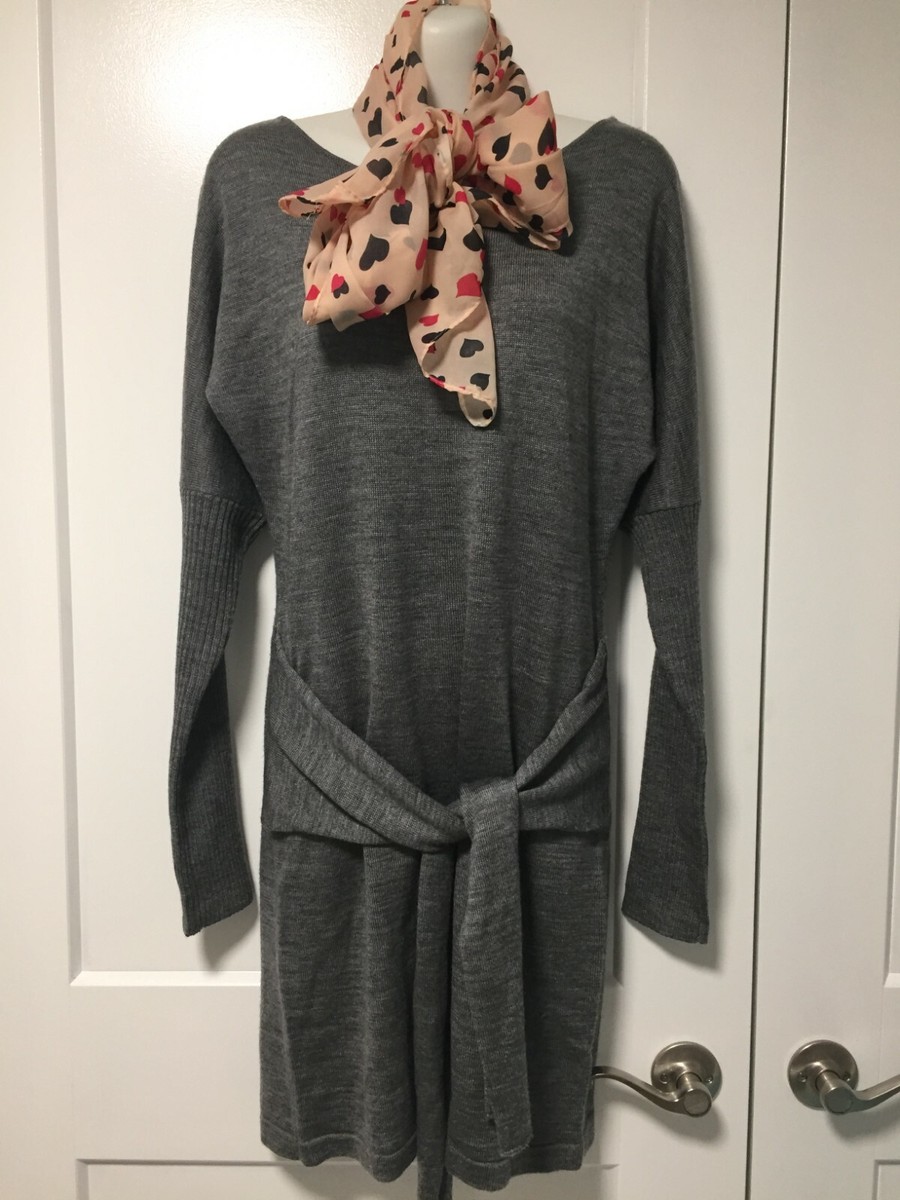 Forever 21 Gray wool blend front tie long sleeve dress, SZ L (smaller) | eBay Forever 21 Gray wool blend front tie long sleeve dress, SZ L (smaller) | eBay