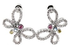Sterling Silver Butterfly Earrings with CZ