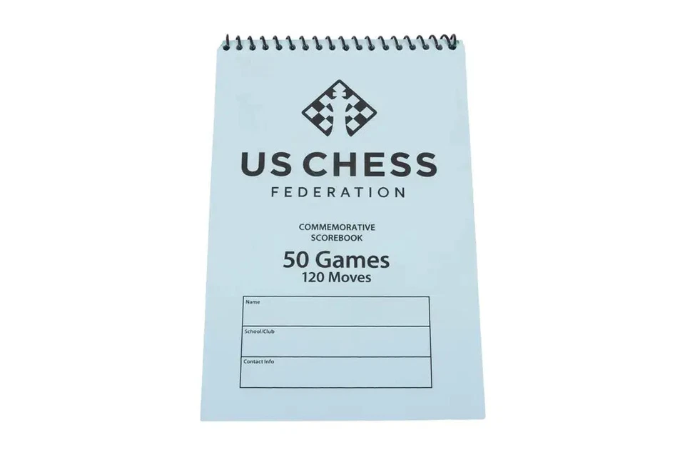 US Chess Federation's Commemorative Spiral Chess Scorebook - BLUE (10 Pack) - Image 2 of 2