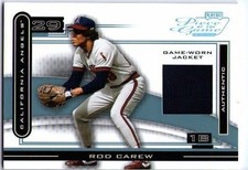 ROD CAREW 2003 Playoff Piece of the Game Platinum Game Used Jacket Card 17/25