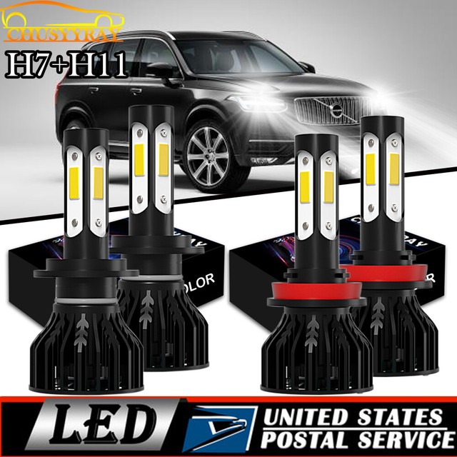 For Volvo XC90 20032014 Combo H7 + H11 LED Headlight Bulbs Kit 6000K