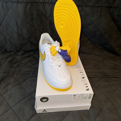   Nike Kobe Bryant x Air Force 1 Retro QS Low Lakers Home Size 12.5 BRAND NEW