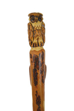 Owl Walking Stick carving, Strong, Hand-Made in the USA, Creation Carvings