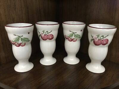 Pfaltzgraff Parfait Delicious Pattern Set of 4 Apples Cherries Hard To Find EUC