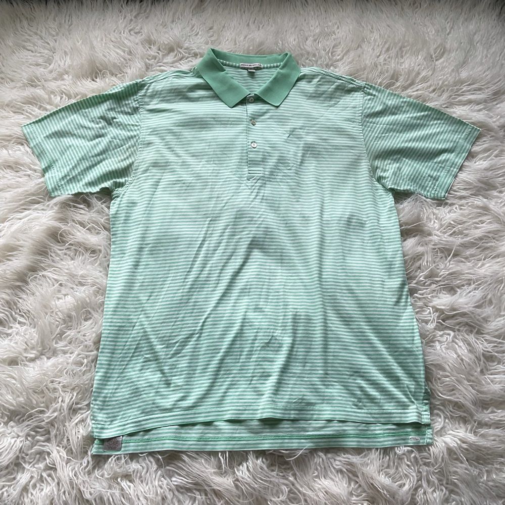 Peter Millar Mint Leaf Striped Performance Polo - image 1