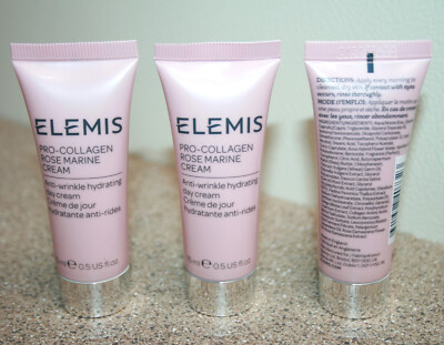 3 x ELEMIS Pro-Collagen Rose Marine Cream 0.5oz / 15mL Travel Size = 1.5oz total
