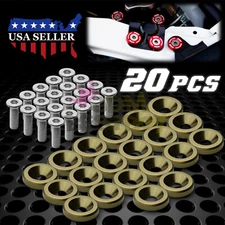 20pcs Bronze Billet Aluminum Bumper Fender Washer Bolt Engine Bay Screw Dress Up