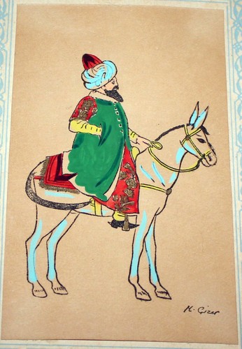 Nasreddin Hodja Turkey Sufi Philosopher Wise Man Folk Art CA2 - 第 1/3 張圖片