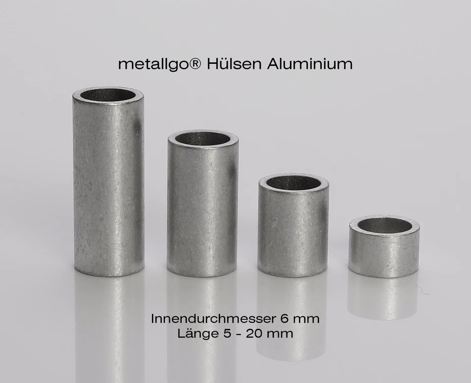 Aluminium Distanzhülsen, ohne Innengewinde, bis M6 durchsteckbar, 8x6x1 mm - Bild 3 von 4