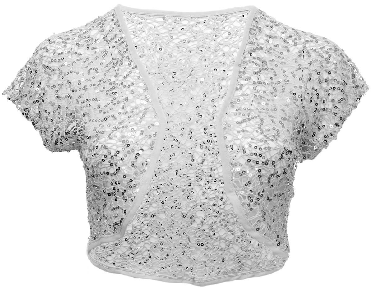 Sequin Bolero Silver Wedding Bolero Silver Sequin Bead Embellished