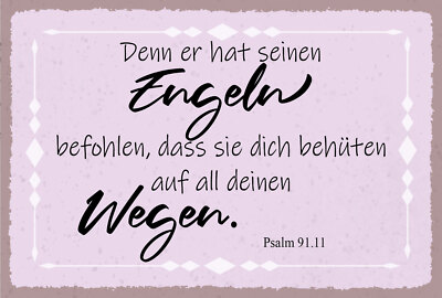 Blechschild 20x30 Denn er hat seinen Engeln befohlen dass sie dich behüten Spruc