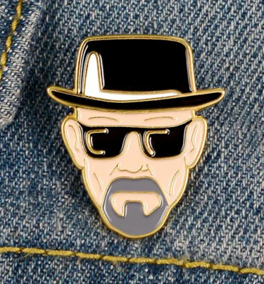 Walter White / Heisenberg Breaking Bad Lapel Pin Brooch Enamel Metal Collectible