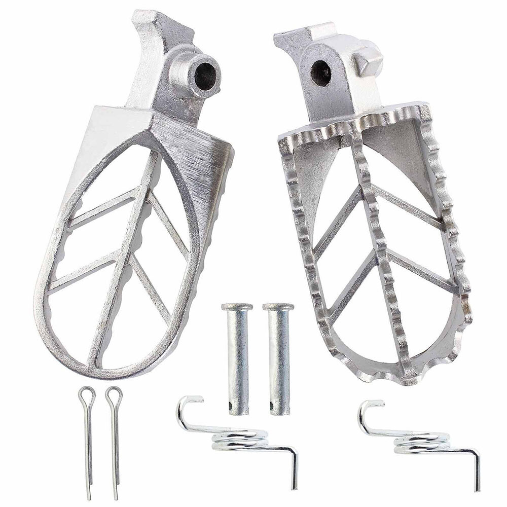 Silver Foot Pegs Fit Yamaha YZ125 YZ250 YZ490 YZ80 & 50cc-125cc Pit Bikes – Unbranded