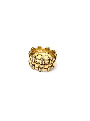 CHANEL 18K GOLD DIAMOND TRIO Stacking Rings MADE In FRANCE Signed ...
